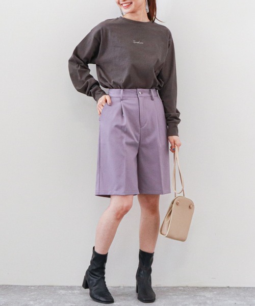 archives(アルシーヴ)の「ストレッチハーフパンツ(その他パンツ・レディース・アイボリー/ブルー/パープル/チャコールグレー・MEDIUM)」の6枚目の写真