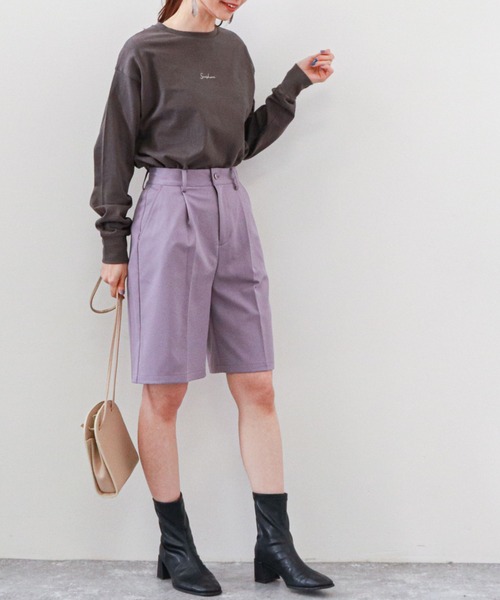 archives(アルシーヴ)の「ストレッチハーフパンツ(その他パンツ・レディース・アイボリー/ブルー/パープル/チャコールグレー・MEDIUM)」の14枚目の写真