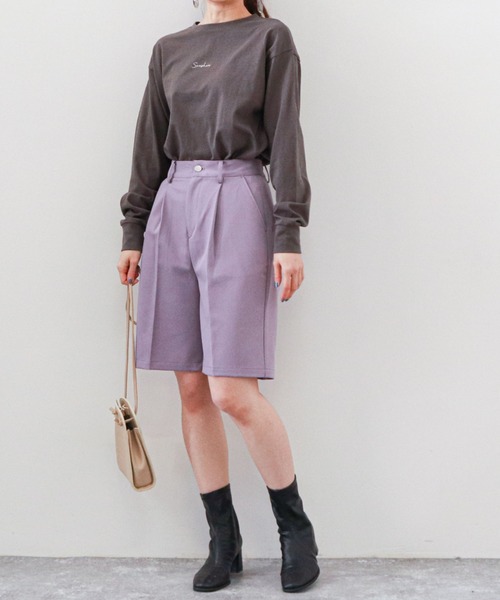 archives(アルシーヴ)の「ストレッチハーフパンツ(その他パンツ・レディース・アイボリー/ブルー/パープル/チャコールグレー・MEDIUM)」の18枚目の写真