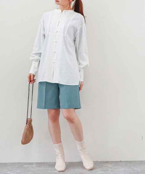 archives(アルシーヴ)の「ストレッチハーフパンツ(その他パンツ・レディース・アイボリー/ブルー/パープル/チャコールグレー・MEDIUM)」の11枚目の写真