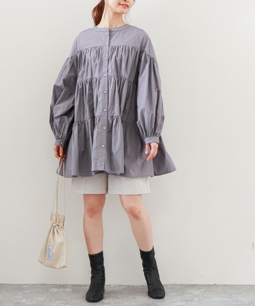 archives(アルシーヴ)の「ストレッチハーフパンツ(その他パンツ・レディース・アイボリー/ブルー/パープル/チャコールグレー・MEDIUM)」の10枚目の写真