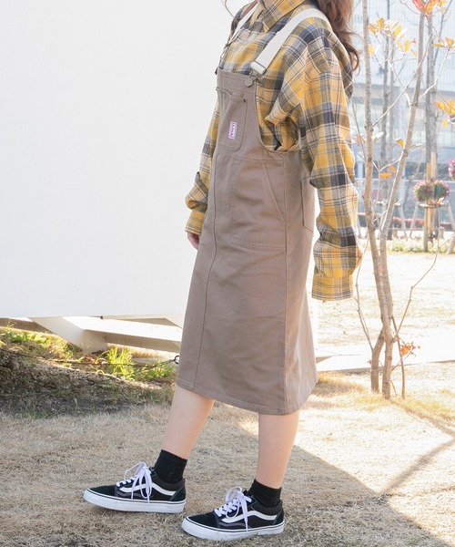 PairPair（ペアペア）の「ワッペン付きストラップ配色ジャンスカ（スカート・レディース・オフホワイト/インディゴブルー/モカ・FREE）」の22枚目の写真