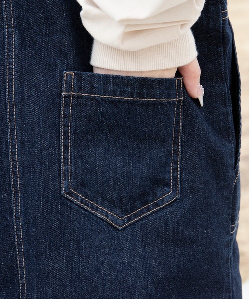 PairPair（ペアペア）の「ワッペン付きストラップ配色ジャンスカ（スカート・レディース・オフホワイト/インディゴブルー/モカ・FREE）」の13枚目の写真