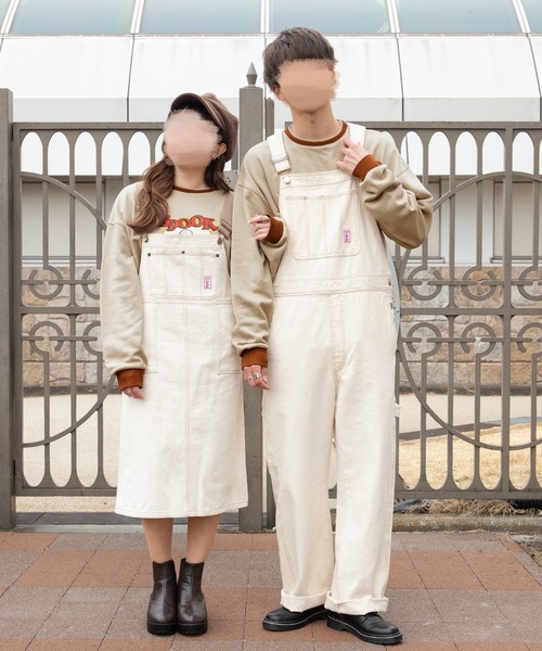 PairPair（ペアペア）の「ワッペン付きストラップ配色ジャンスカ（スカート・レディース・オフホワイト/インディゴブルー/モカ・FREE）」の21枚目の写真