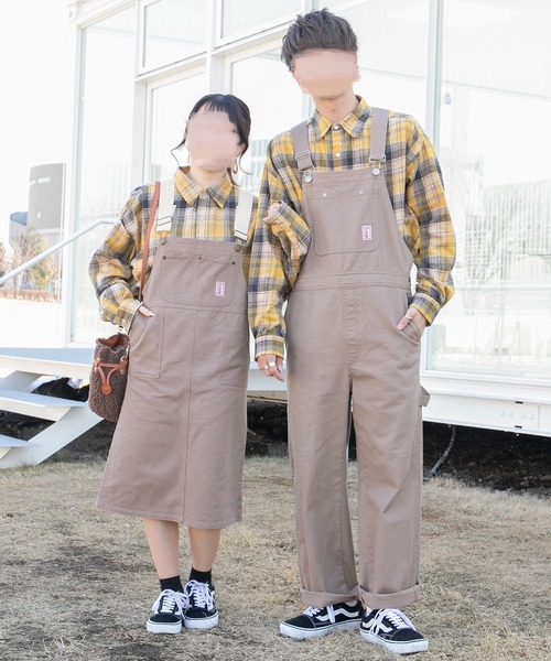 PairPair（ペアペア）の「ワッペン付きストラップ配色ジャンスカ（スカート・レディース・オフホワイト/インディゴブルー/モカ・FREE）」の5枚目の写真