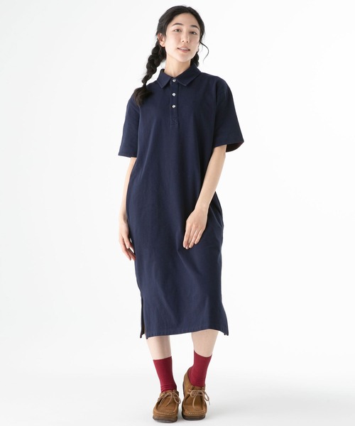 KRIFF MAYER（クリフメイヤー）の「マルチステッチポロワンピ（ポロシャツ・レディース・ブラック/ネイビー/ベージュ/セージグリーン・MEDIUM/LARGE）」の4枚目の写真