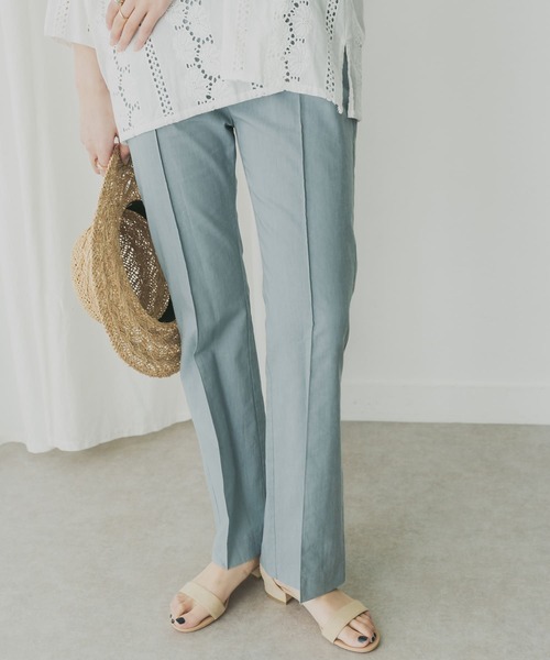 KBF+（ケービーエフプラス）の「KBF+　バックスリットセミフレアパンツ（その他パンツ・レディース・ブルー/ピンク/ライトベージュ・36/38）」の3枚目の写真