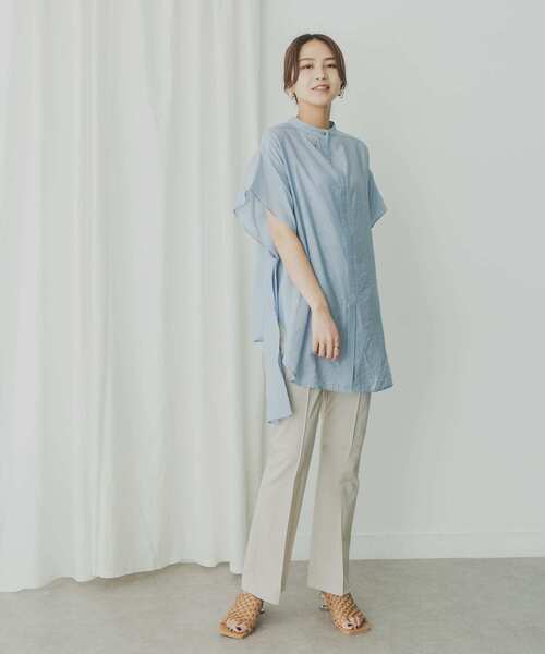 KBF+（ケービーエフプラス）の「KBF+　バックスリットセミフレアパンツ（その他パンツ・レディース・ブルー/ピンク/ライトベージュ・36/38）」の22枚目の写真