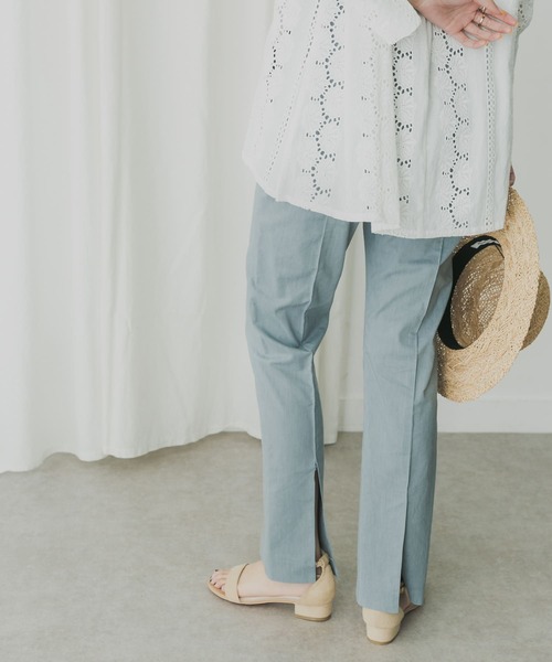 KBF+（ケービーエフプラス）の「KBF+　バックスリットセミフレアパンツ（その他パンツ・レディース・ブルー/ピンク/ライトベージュ・36/38）」の17枚目の写真