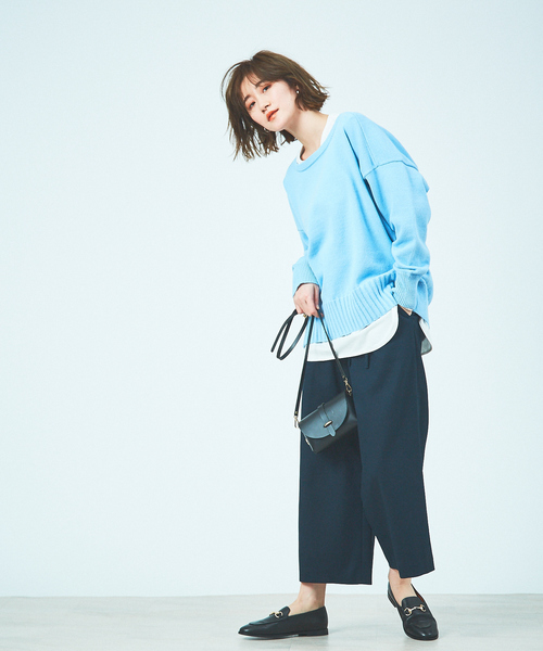 Rouge vif Anna（ルージュヴィフアンナ）の「【WEB＆一部店舗限定】綿ナイロンリリヤーンプルオーバー（ニット/セーター・レディース・ホワイト/ベージュ/ブルー・フリー）」の4枚目の写真