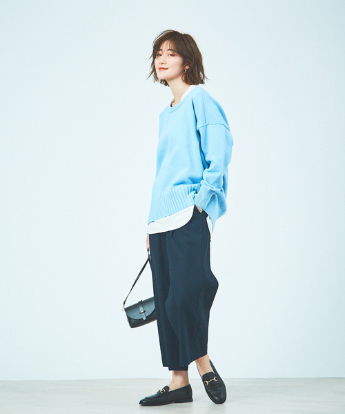Rouge vif Anna（ルージュヴィフアンナ）の「【WEB＆一部店舗限定】綿ナイロンリリヤーンプルオーバー（ニット/セーター・レディース・ホワイト/ベージュ/ブルー・フリー）」の5枚目の写真