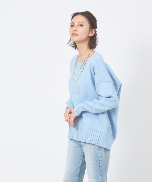 Rouge vif Anna（ルージュヴィフアンナ）の「【WEB＆一部店舗限定】綿ナイロンリリヤーンプルオーバー（ニット/セーター・レディース・ホワイト/ベージュ/ブルー・フリー）」の10枚目の写真