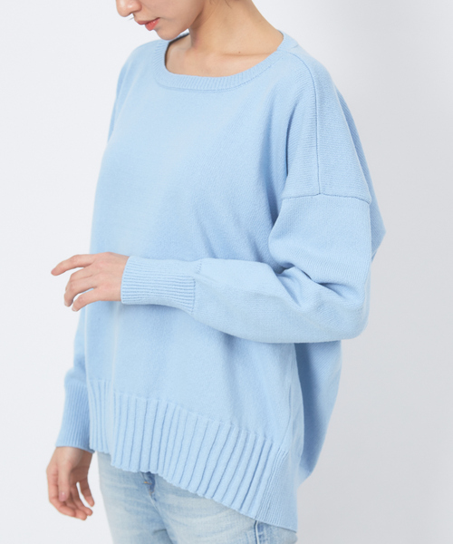 Rouge vif Anna（ルージュヴィフアンナ）の「【WEB＆一部店舗限定】綿ナイロンリリヤーンプルオーバー（ニット/セーター・レディース・ホワイト/ベージュ/ブルー・フリー）」の14枚目の写真