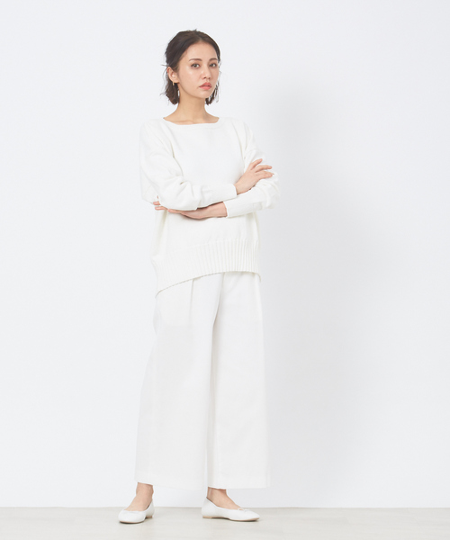 Rouge vif Anna（ルージュヴィフアンナ）の「【WEB＆一部店舗限定】綿ナイロンリリヤーンプルオーバー（ニット/セーター・レディース・ホワイト/ベージュ/ブルー・フリー）」の18枚目の写真