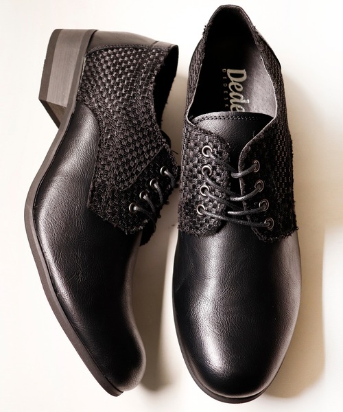 Dedes（デデス）の「【DEDES】ブロックヒール オックスフォードコンビ外羽根バブーシュ（その他シューズ・メンズ・ブラック/キャメル・41/42/43/40/44）」の2枚目の写真