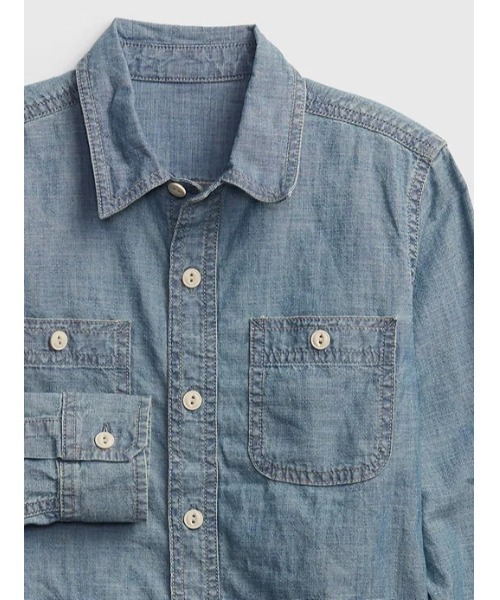 GAP（ギャップ）の「シャンブレー カーペンターシャツ（キッズ）（シャツ/ブラウス・キッズ・ライトインディゴブルー・XS/S/M/L/XL/XXL）」の6枚目の写真