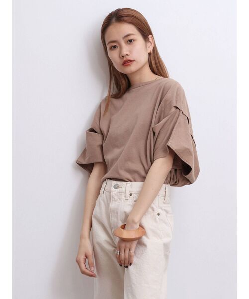 Ungrid（アングリッド）の「スリーブスリットデザインTee（Tシャツ/カットソー・レディース・ブラック/オフホワイト/モカ・FREE）」の10枚目の写真