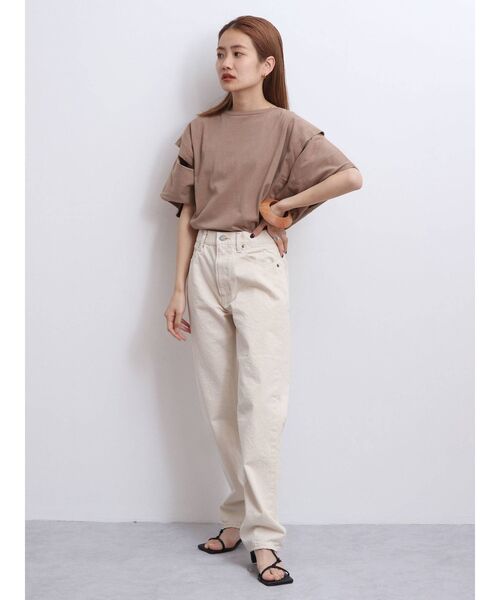 Ungrid（アングリッド）の「スリーブスリットデザインTee（Tシャツ/カットソー・レディース・ブラック/オフホワイト/モカ・FREE）」の6枚目の写真