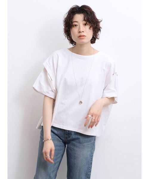 Ungrid（アングリッド）の「スリーブスリットデザインTee（Tシャツ/カットソー・レディース・ブラック/オフホワイト/モカ・FREE）」の14枚目の写真