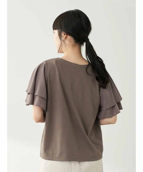 earth music&ecology(アースミュージックアンドエコロジー)の「異素材ドッキングプルオーバー(Vネック)*(Tシャツ/カットソー・レディース・オフホワイト/モカ/その他6/その他8・FREE)」の14枚目の写真