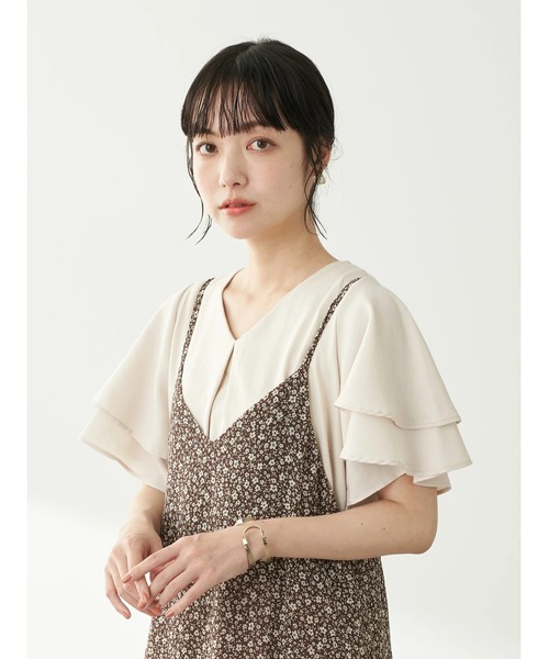 earth music&ecology(アースミュージックアンドエコロジー)の「異素材ドッキングプルオーバー(Vネック)*(Tシャツ/カットソー・レディース・オフホワイト/モカ/その他6/その他8・FREE)」の11枚目の写真