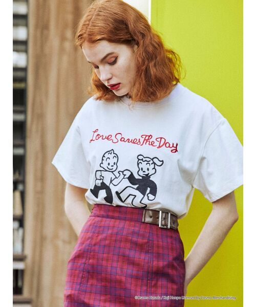 OSAMU GOODS(オサムグッズ)の「OSAMU GOODS BIG Tシャツ(Tシャツ/カットソー・レディース・オフホワイト/ブラック/レッド・MEDIUM)」の6枚目の写真