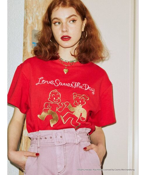 OSAMU GOODS(オサムグッズ)の「OSAMU GOODS BIG Tシャツ(Tシャツ/カットソー・レディース・オフホワイト/ブラック/レッド・MEDIUM)」の11枚目の写真