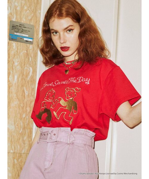 OSAMU GOODS(オサムグッズ)の「OSAMU GOODS BIG Tシャツ(Tシャツ/カットソー・レディース・オフホワイト/ブラック/レッド・MEDIUM)」の12枚目の写真
