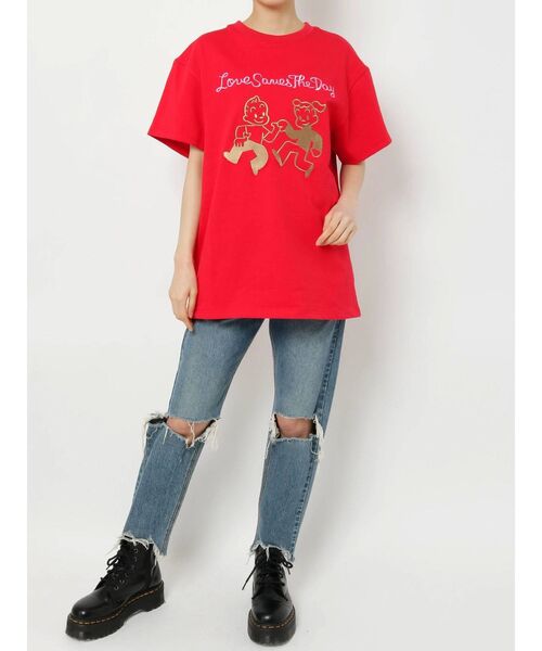 OSAMU GOODS(オサムグッズ)の「OSAMU GOODS BIG Tシャツ(Tシャツ/カットソー・レディース・オフホワイト/ブラック/レッド・MEDIUM)」の20枚目の写真