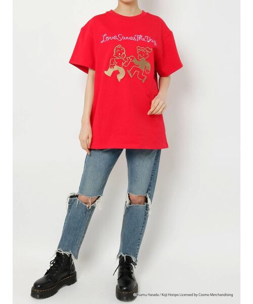 OSAMU GOODS(オサムグッズ)の「OSAMU GOODS BIG Tシャツ(Tシャツ/カットソー・レディース・オフホワイト/ブラック/レッド・MEDIUM)」の21枚目の写真