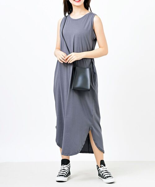 rps（アールピーエス）の「ノースリーブカットワンピース（ワンピース・レディース・ブラック/パープル/モカ/グレイッシュベージュ/ライトカーキ/ブラウン/ブルー/チャコールグレー/カーキ・M/フリー）」の8枚目の写真