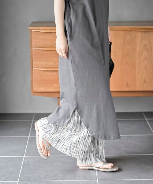 rps（アールピーエス）の「ノースリーブカットワンピース（ワンピース・レディース・ブラック/パープル/モカ/グレイッシュベージュ/ライトカーキ/ブラウン/ブルー/チャコールグレー/カーキ・M/フリー）」の17枚目の写真