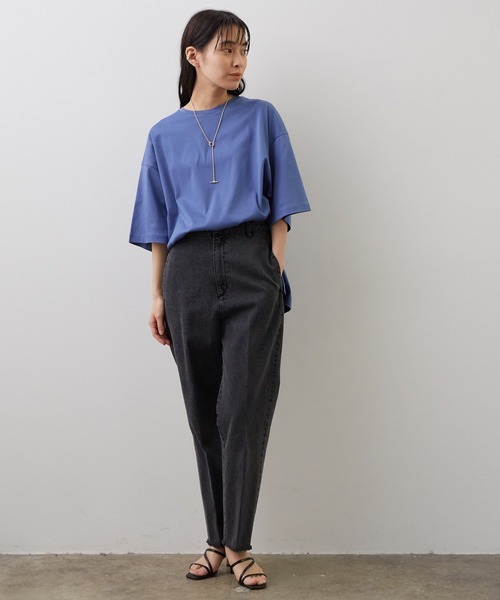 SALON adam et rope'（サロン アダム エ ロペ）の「シルケットスムースBIGTシャツ（Tシャツ/カットソー・レディース・ホワイト/ブルー系その他4/ブラック/グレー・FREE）」の16枚目の写真