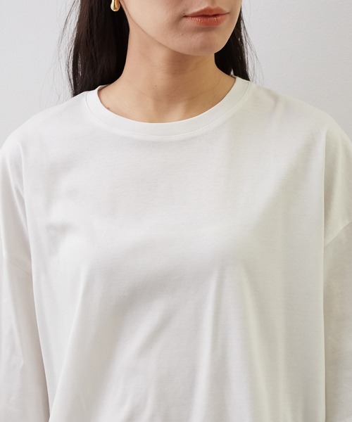 SALON adam et rope'（サロン アダム エ ロペ）の「シルケットスムースBIGTシャツ（Tシャツ/カットソー・レディース・ホワイト/ブルー系その他4/ブラック/グレー・FREE）」の17枚目の写真