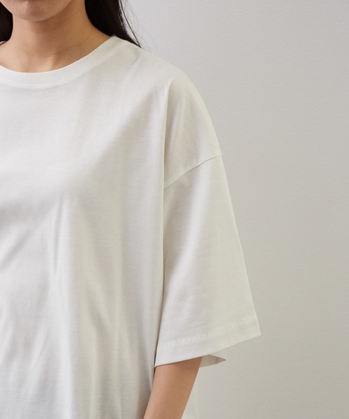 SALON adam et rope'（サロン アダム エ ロペ）の「シルケットスムースBIGTシャツ（Tシャツ/カットソー・レディース・ホワイト/ブルー系その他4/ブラック/グレー・FREE）」の10枚目の写真