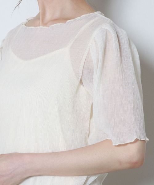 archives(アルシーヴ)の「【web限定item】パワショルシアー楊柳プルオーバー(シャツ/ブラウス・レディース・ブルー/アイボリー/ミント/ピンクベージュ・MEDIUM)」の11枚目の写真