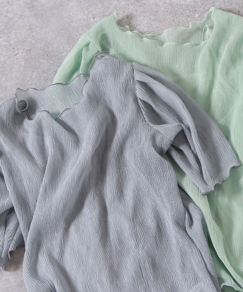 archives(アルシーヴ)の「【web限定item】パワショルシアー楊柳プルオーバー(シャツ/ブラウス・レディース・ブルー/アイボリー/ミント/ピンクベージュ・MEDIUM)」の9枚目の写真