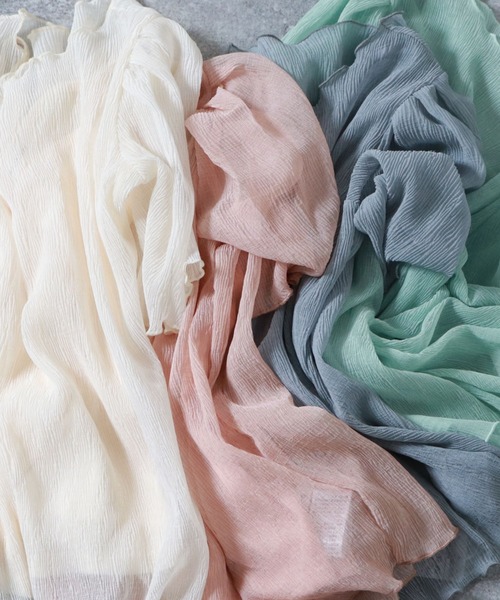 archives(アルシーヴ)の「【web限定item】パワショルシアー楊柳プルオーバー(シャツ/ブラウス・レディース・ブルー/アイボリー/ミント/ピンクベージュ・MEDIUM)」の6枚目の写真