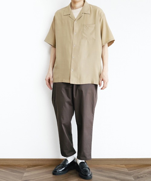 y/m（イム）の「リングボタンオープンカラーシャツ（シャツ/ブラウス・メンズ・ベージュ/グリーン・MEDIUM/LARGE）」の8枚目の写真