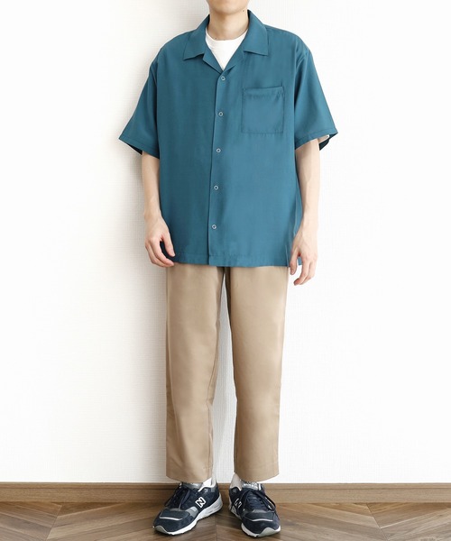 y/m（イム）の「リングボタンオープンカラーシャツ（シャツ/ブラウス・メンズ・ベージュ/グリーン・MEDIUM/LARGE）」の10枚目の写真