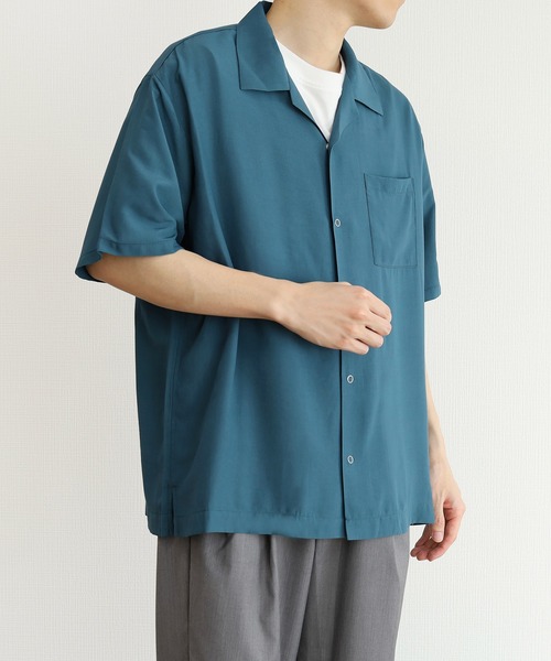 y/m（イム）の「リングボタンオープンカラーシャツ（シャツ/ブラウス・メンズ・ベージュ/グリーン・MEDIUM/LARGE）」の6枚目の写真