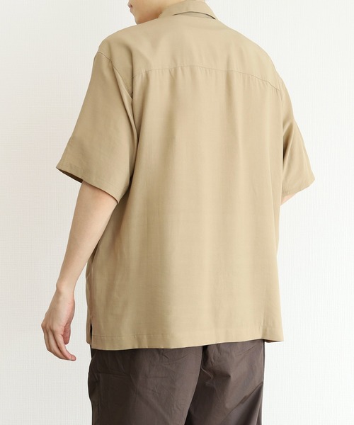 y/m（イム）の「リングボタンオープンカラーシャツ（シャツ/ブラウス・メンズ・ベージュ/グリーン・MEDIUM/LARGE）」の9枚目の写真