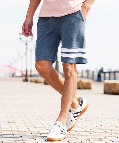 jiggys shop（ジギーズショップ）の「接触冷感 UVカット マルチパターン サマーパイル ショートパンツ（その他パンツ・メンズ・ブラック/ホワイト系その他3/ホワイト系その他/グレイッシュベージュ/ブルー系その他2/ネイビー/ホワイト/ホワイト系その他2/ブラック系その他/ブルー系その他/インディゴブルー/ブルー系その他3/ブラック系その他3/グレー系その他/ブラック系その他4/イエロー/ホワイト系その他4/ピンク系その他/ブラック系その他5/ブルー系その他4/ピンク・X-LARGE/LARGE/MEDIUM）」の17枚目の写真