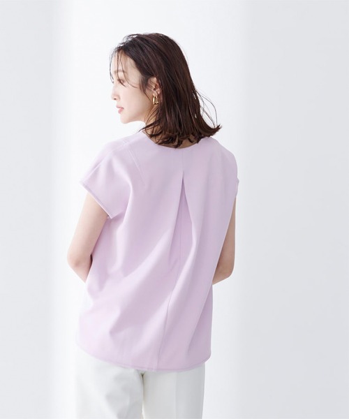 UR'S（ユアーズ）の「Vﾈｯｸﾌﾚﾝﾁｽﾘｰﾌﾞﾄｯﾌﾟｽ（Tシャツ/カットソー・レディース・ホワイト/ブラック/ネイビー/ブルー/ラベンダー/グレイッシュベージュ・S/M/L）」の6枚目の写真