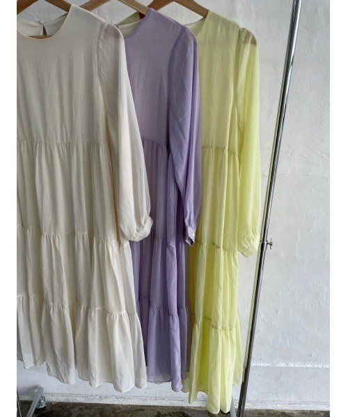 DAIS-Y（デイジー）の「【低身長サイズ有】ティアードシフォンエアリーワンピース（ワンピース・レディース・イエロー/パープル/アイボリー・S/M）」の10枚目の写真