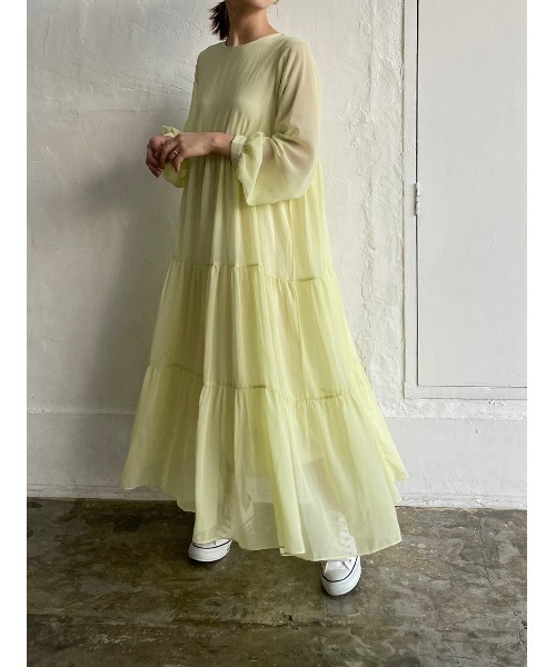 DAIS-Y（デイジー）の「【低身長サイズ有】ティアードシフォンエアリーワンピース（ワンピース・レディース・イエロー/パープル/アイボリー・S/M）」の22枚目の写真