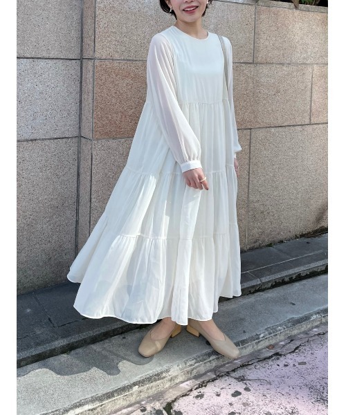 DAIS-Y（デイジー）の「【低身長サイズ有】ティアードシフォンエアリーワンピース（ワンピース・レディース・イエロー/パープル/アイボリー・S/M）」の19枚目の写真