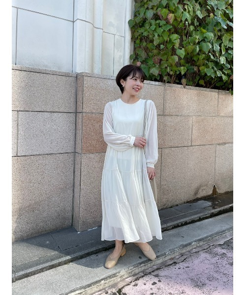 DAIS-Y（デイジー）の「【低身長サイズ有】ティアードシフォンエアリーワンピース（ワンピース・レディース・イエロー/パープル/アイボリー・S/M）」の5枚目の写真