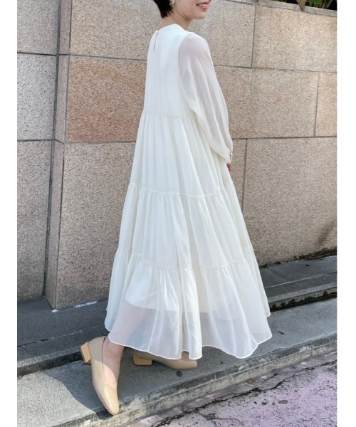 DAIS-Y（デイジー）の「【低身長サイズ有】ティアードシフォンエアリーワンピース（ワンピース・レディース・イエロー/パープル/アイボリー・S/M）」の8枚目の写真