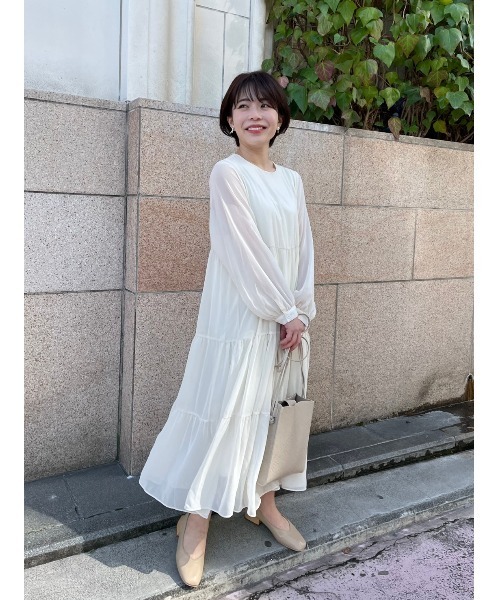 DAIS-Y（デイジー）の「【低身長サイズ有】ティアードシフォンエアリーワンピース（ワンピース・レディース・イエロー/パープル/アイボリー・S/M）」の12枚目の写真